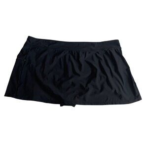 Aqua Couture Womens Size 3X Curvy Black Swim Skirt